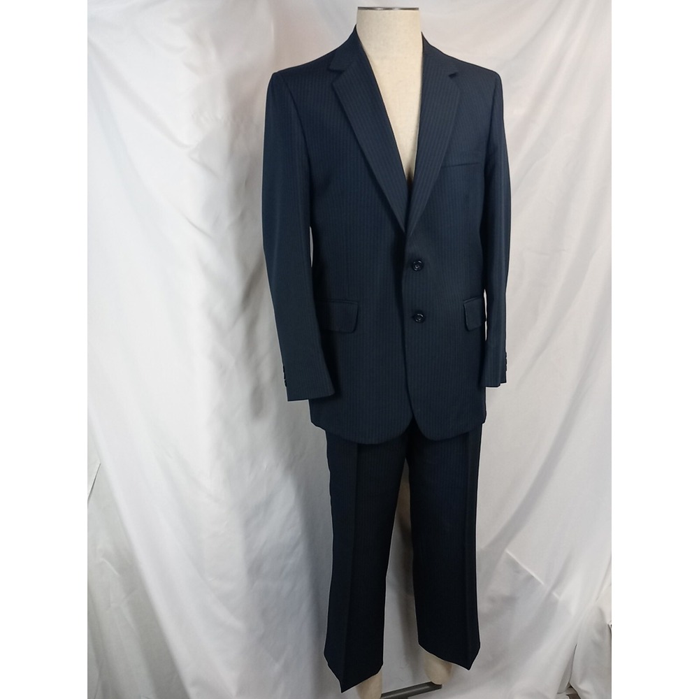 Vintage Mens Pinstripe Suit 2 Piece 42R Jacket 40x27 Pants The Town Squire‎ Suit